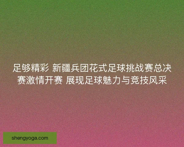 足够精彩 新疆兵团花式足球挑战赛总决赛激情开赛 展现足球魅力与竞技风采