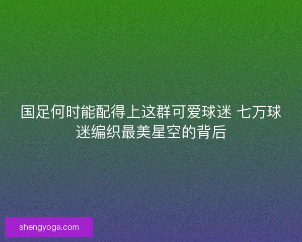 国足何时能配得上这群可爱球迷 七万球迷编织最美星空的背后